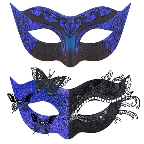 Couple Masquerade Masks for Halloween and Mardi Gras