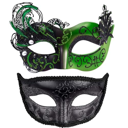 Couple Masquerade Masks for Halloween and Mardi Gras