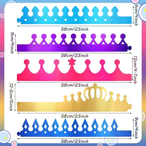 Chinco 76 Pieces DIY Paper Crowns for Party and Classroom Decor