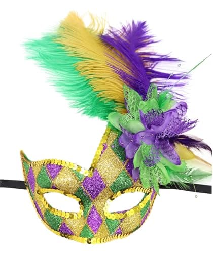 Awlsyj Women's Feather Masquerade Mask