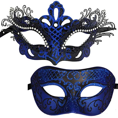 Couple Masquerade Metal Masks for Halloween and Mardi Gras
