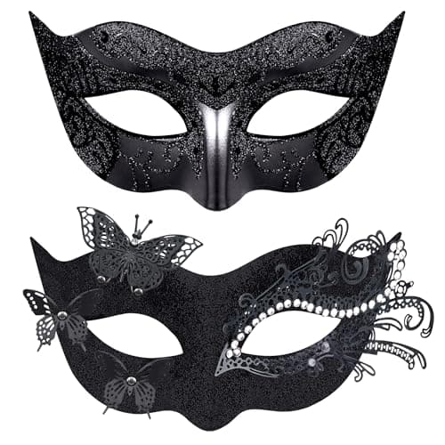 Couple Masquerade Masks for Halloween and Mardi Gras