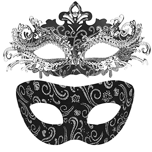 Couple Masquerade Masks for Halloween and Mardi Gras