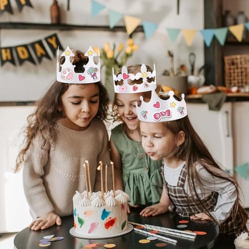 Kids Princess Queen White DIY Paper Crowns