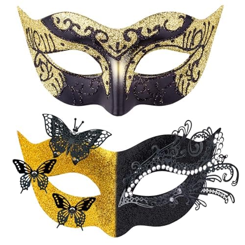 Couple Masquerade Masks for Halloween and Mardi Gras