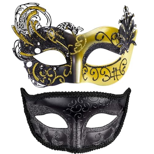 Couple Masquerade Masks for Halloween and Mardi Gras