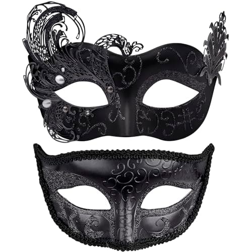 Couple Masquerade Masks for Halloween and Mardi Gras