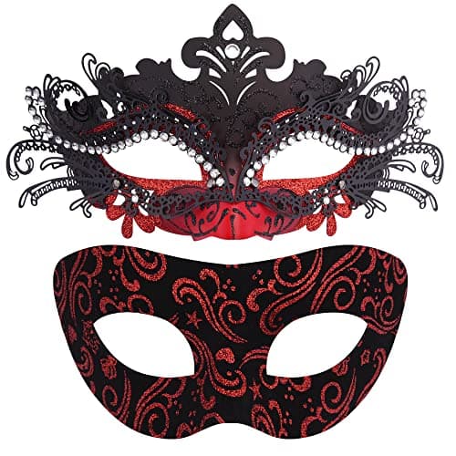 Couple Masquerade Masks for Halloween and Mardi Gras