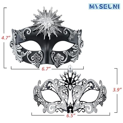 MYSEUNI 2024 NEW Masquerade Masks for Couples