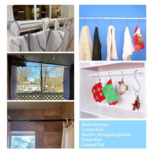 Adjustable Tension Curtain Rod for Windows, Cabinets, Blinds, Closets, Bedrooms, Kitchens, and Bathrooms
