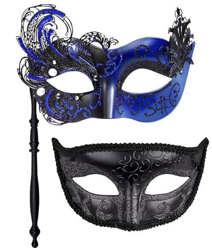 Masquerade Masks for Couples at Halloween Party - SIQUK