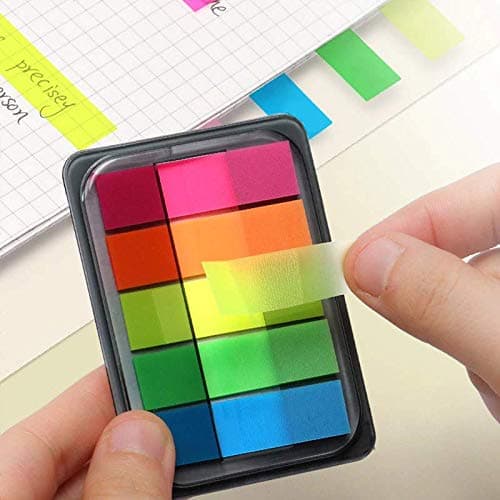 Neon Index Tabs and Sticky Notes for Students, 300 Pieces