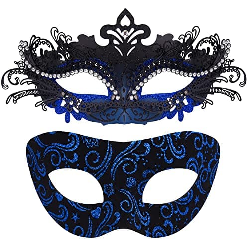 Couple Masquerade Masks for Halloween and Mardi Gras
