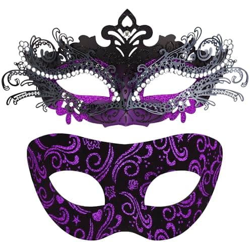 Couple Masquerade Masks for Halloween and Mardi Gras