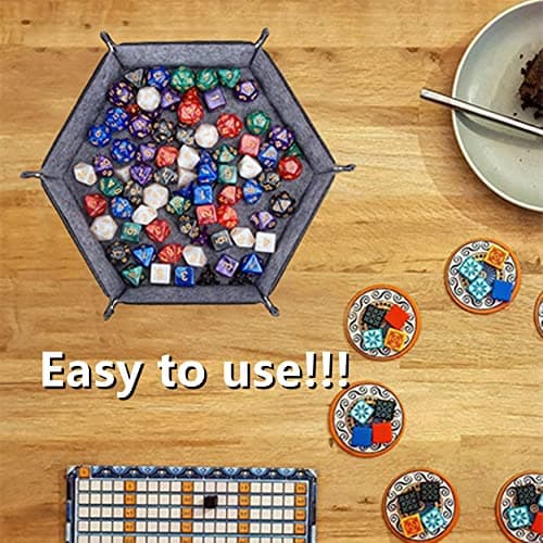 KISLANE Folding Hexagon Dice Tray for DND, RPG, MTG and Other Board Games