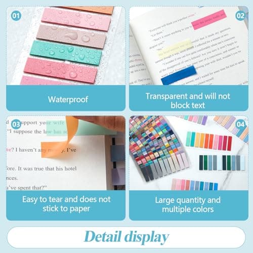 Transparent Sticky Notes and Colored Annotating Tabs for Readers