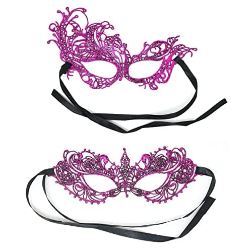 Honbay 2PCS Mysterious Lace Masks for Masquerade Events