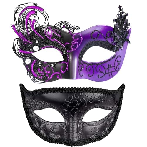 Couple Masquerade Masks for Halloween and Mardi Gras