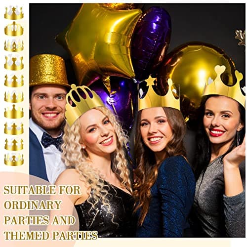 200 Pcs Golden Paper Crowns Bulk for Birthday Celebration Party Supplies