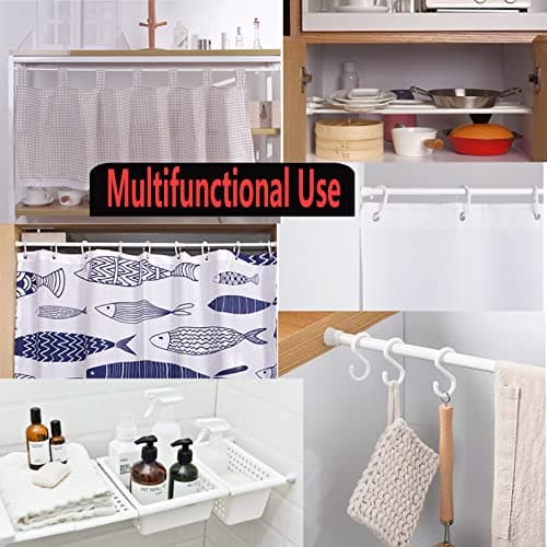 Tension Rods Shower 12 in to 20 Small Adjustable Curtain Rods for Kitchen, Closet, Cabinet