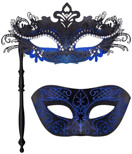 Masquerade Masks for Couples at Halloween Party - SIQUK