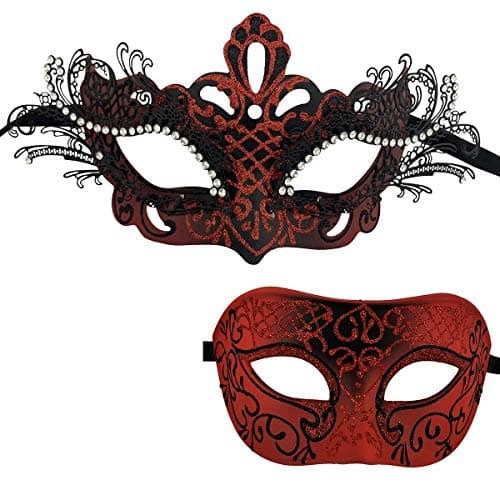 Couple Masquerade Metal Masks for Halloween and Mardi Gras