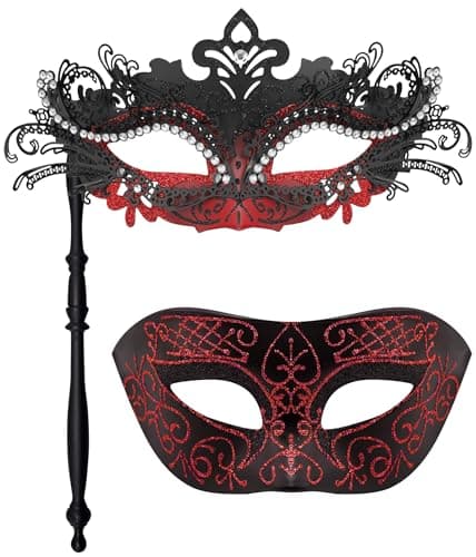 Masquerade Masks for Couples at Halloween Party - SIQUK