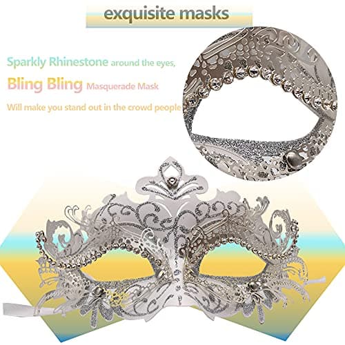 Couple Masquerade Masks for Venetian Party, Christmas Festival