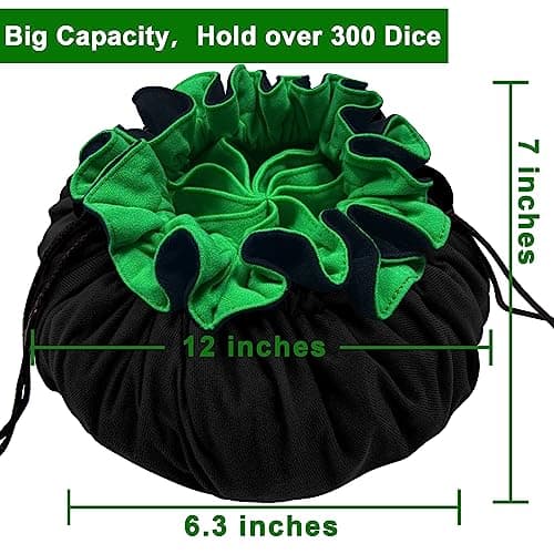 SIQUK Large Dice Bag with Pockets for RPG MTG Table Games