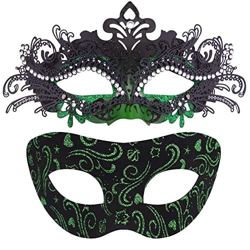 Couple Masquerade Masks for Halloween and Mardi Gras