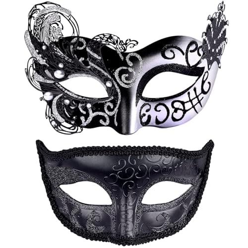 Couple Masquerade Masks for Halloween and Mardi Gras