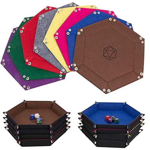 KISLANE Folding Hexagon Dice Tray for DND, RPG, MTG and Other Board Games
