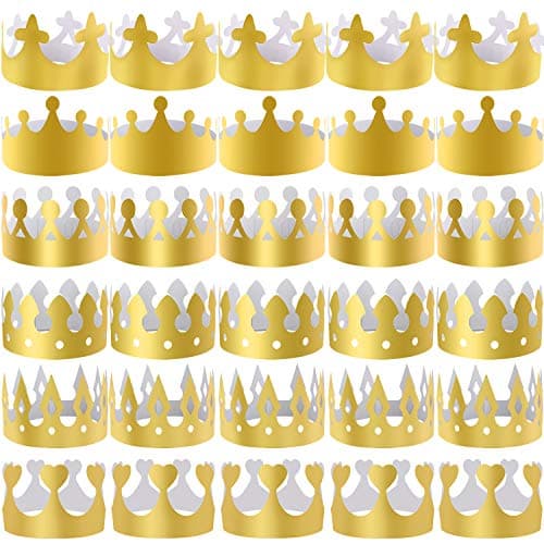 Gold Paper Party Crowns for Kids and Adults