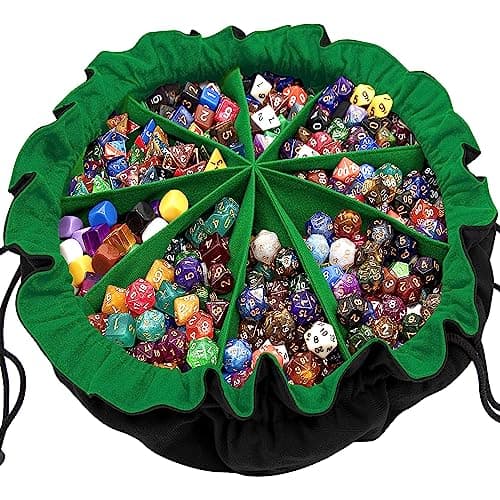 SIQUK Large Dice Bag with Pockets for RPG MTG Table Games