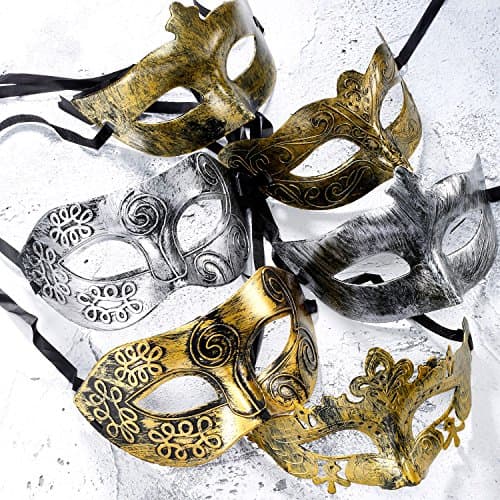 Hestya 8pcs Vintage Gold & Silver Masquerade Masks