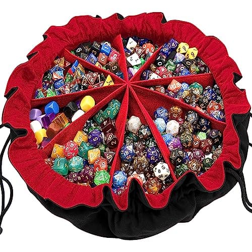 SIQUK Large Dice Bag with Pockets for RPG MTG Table Games