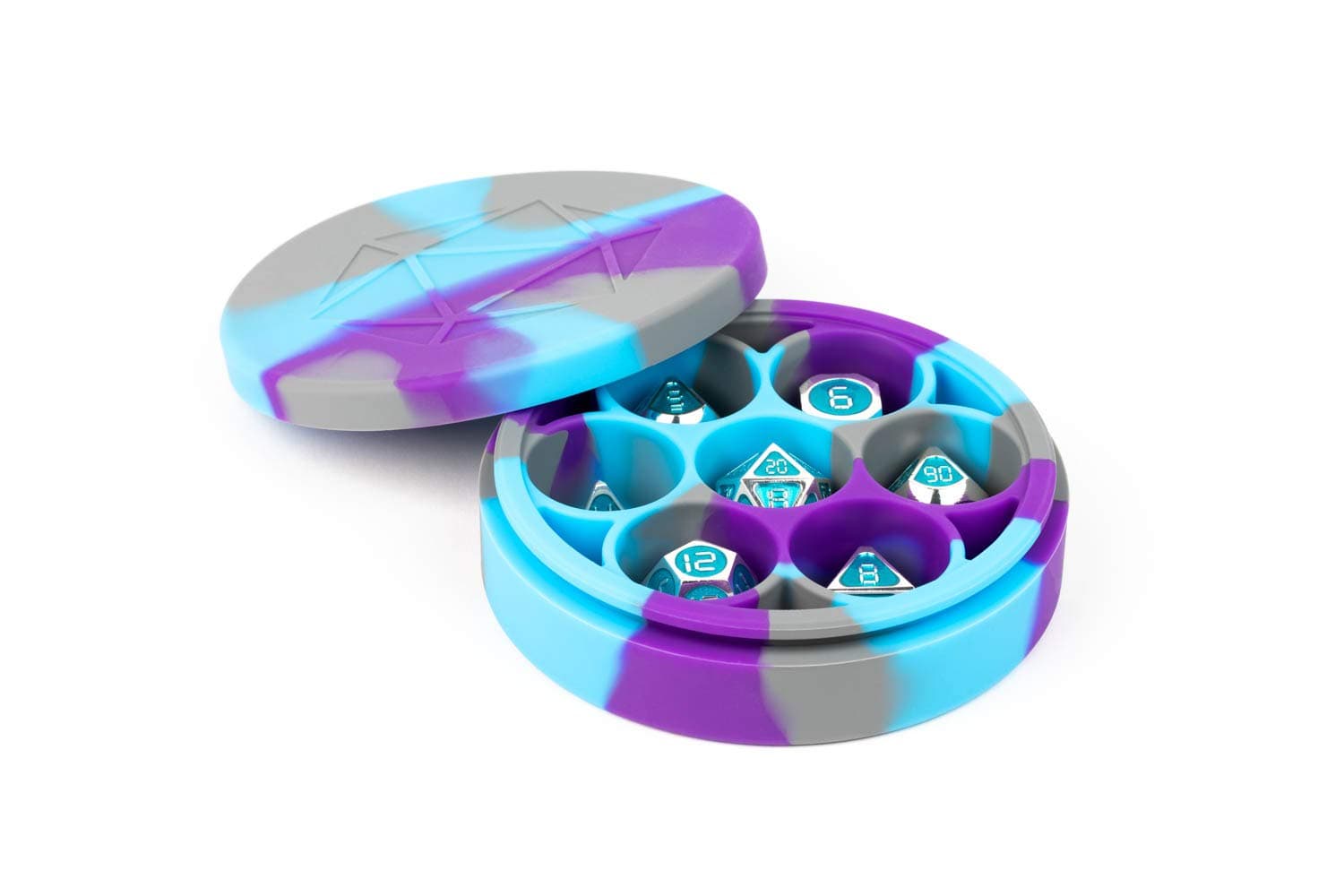 FanRoll Silicone Dice Case: Purple/Gray/Light Blue, Dungeons and Dragons Accessories