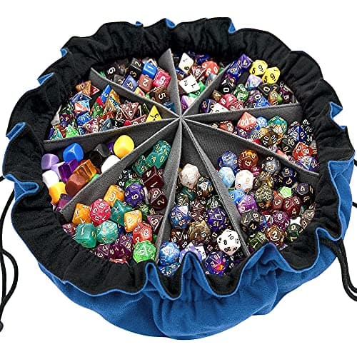 SIQUK Large Dice Bag with Pockets for RPG MTG Table Games