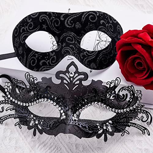 Couple Masquerade Masks for Halloween and Mardi Gras