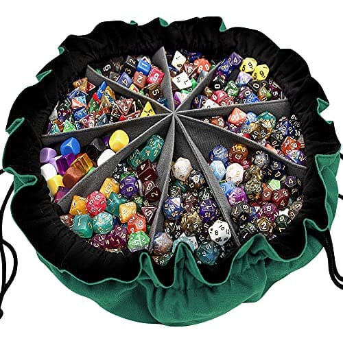 SIQUK Large Dice Bag with Pockets for RPG MTG Table Games