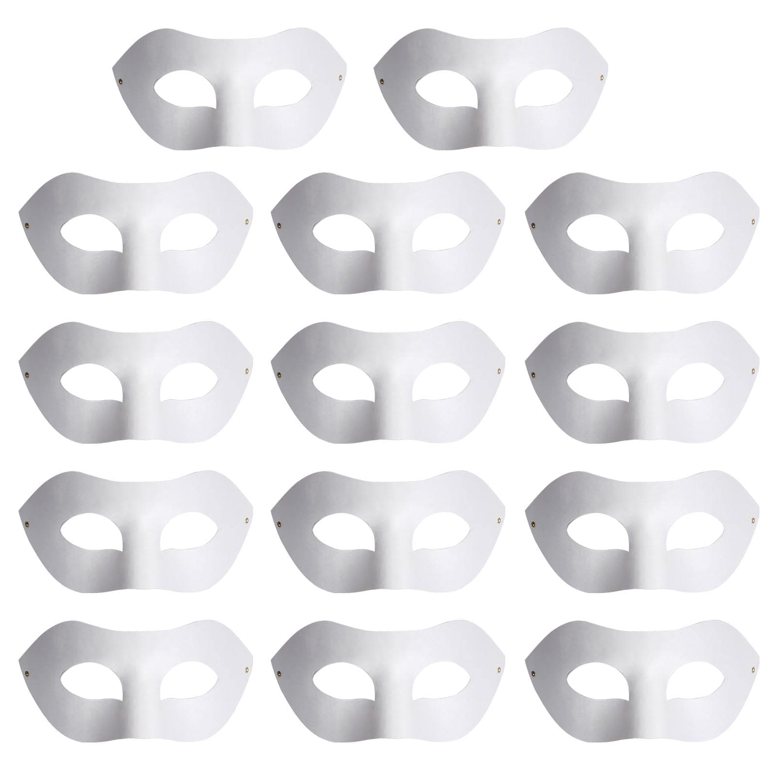 Yookat 14-Piece White Paintable Paper Art Masks - Mardi Gras Masquerade