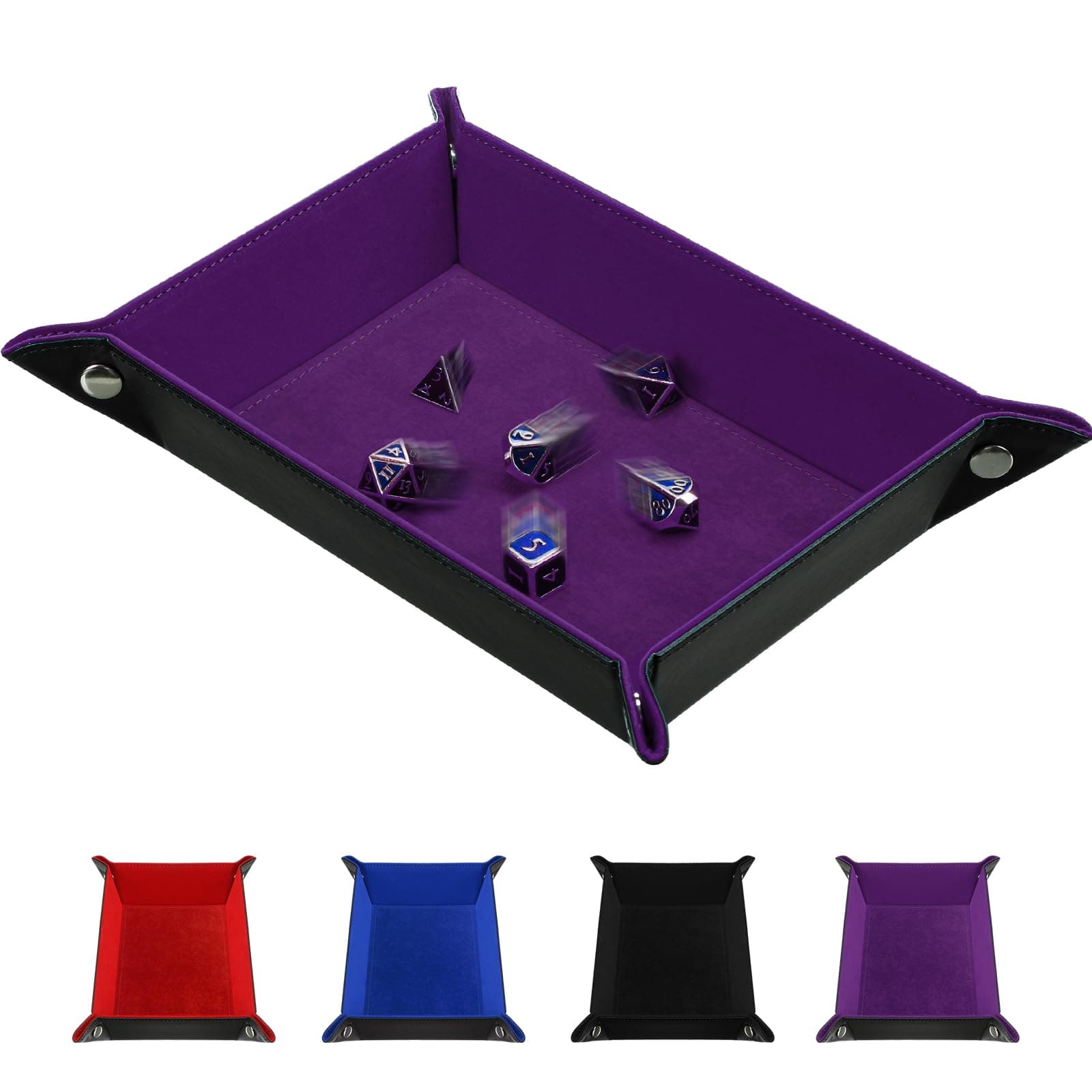 Poen Dice Tray 11.26 x 8.5 Inch Dice Tray for Rolling Rectangle Dice, 4 Colors