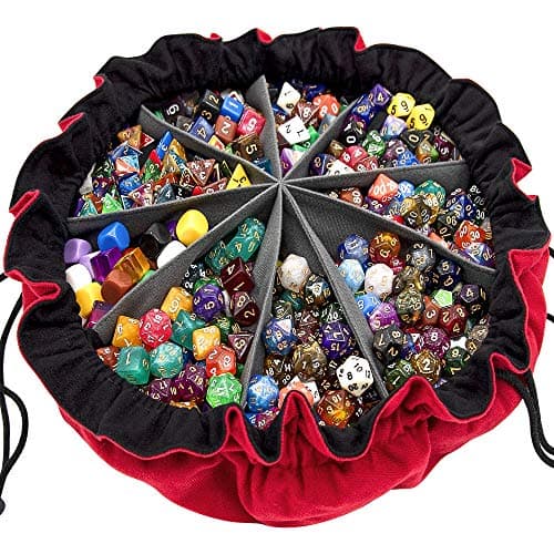 SIQUK Large Dice Bag with Pockets for RPG MTG Table Games