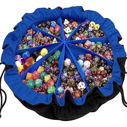 SIQUK Large Dice Bag with Pockets for RPG MTG Table Games