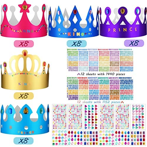 Chinco 76 Pieces DIY Paper Crowns for Party and Classroom Decor