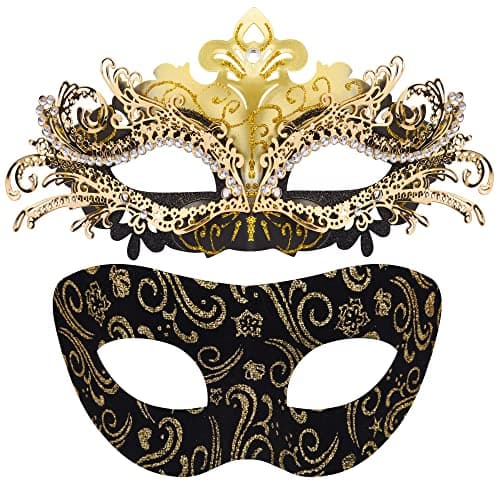 Couple Masquerade Masks for Halloween and Mardi Gras
