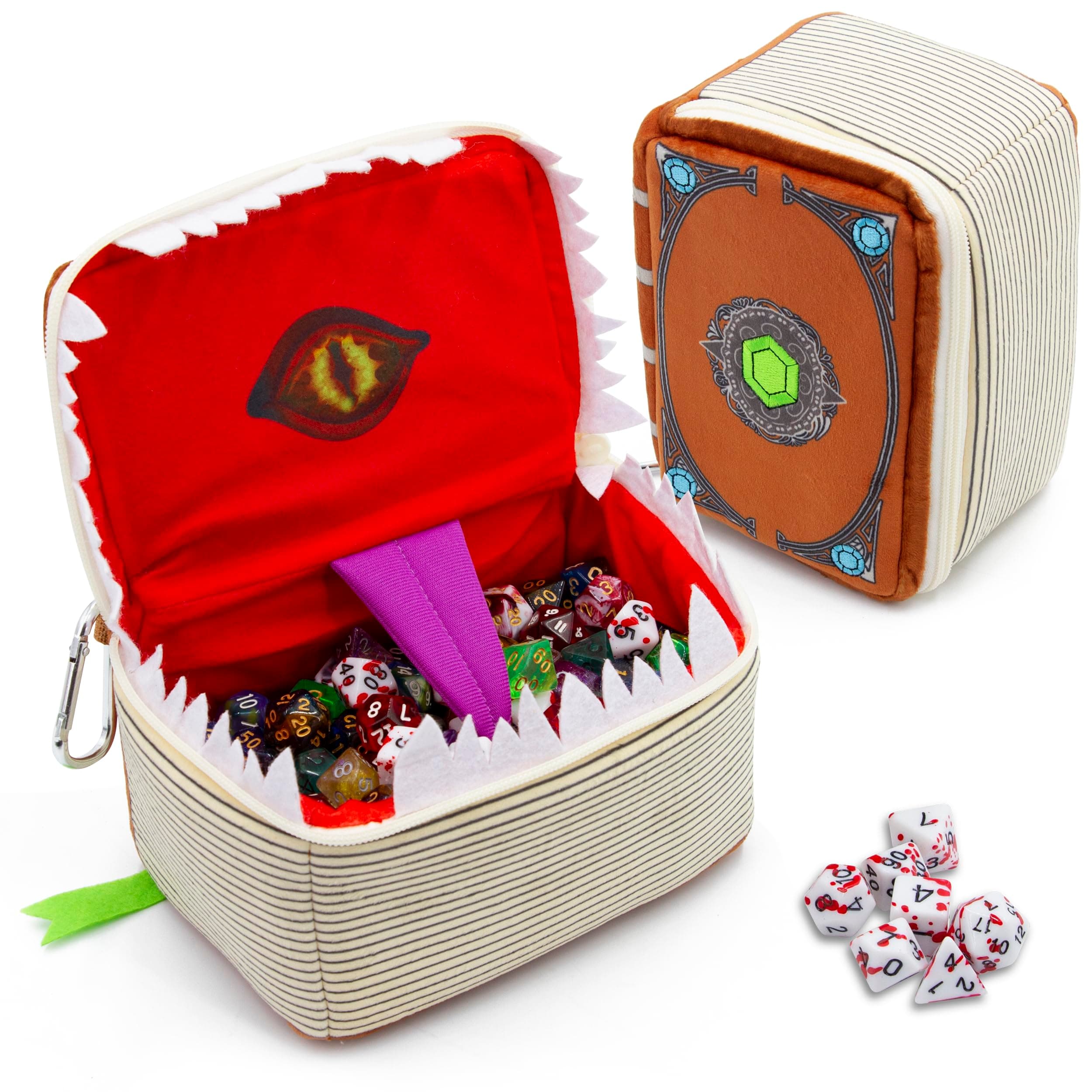 CASEMATIX Mimic Spell Book Dice Case - 7" RPG Holder for 250 Dice