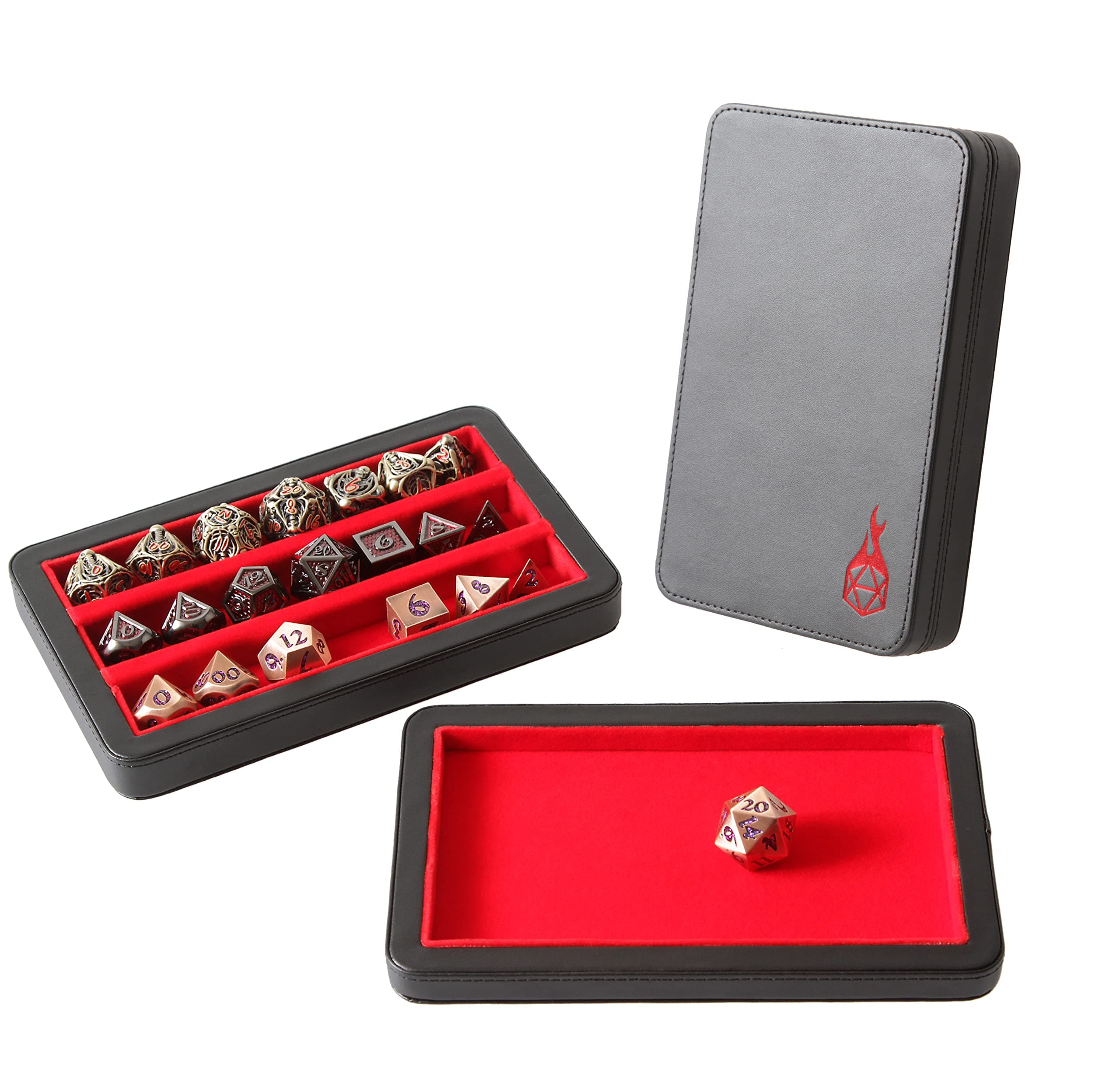 Forged Dice Co. Premium 3-Row Dice Case - Red