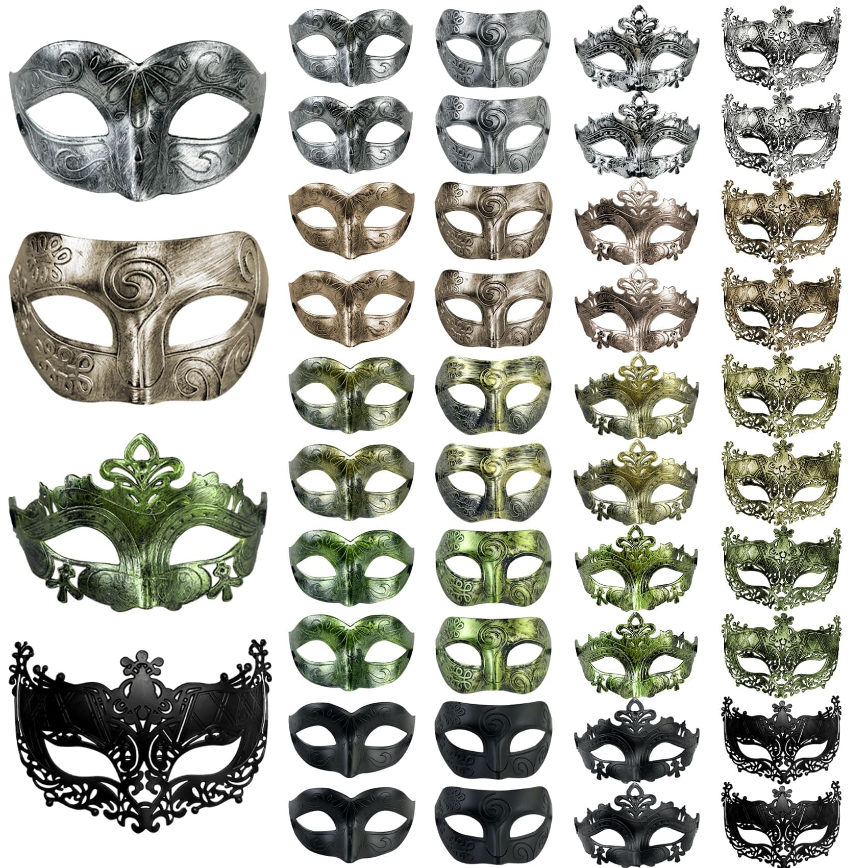Lusy DM Vintage Antique Masquerade Masks 40 Pieces for Cosplay Carnivals Halloween