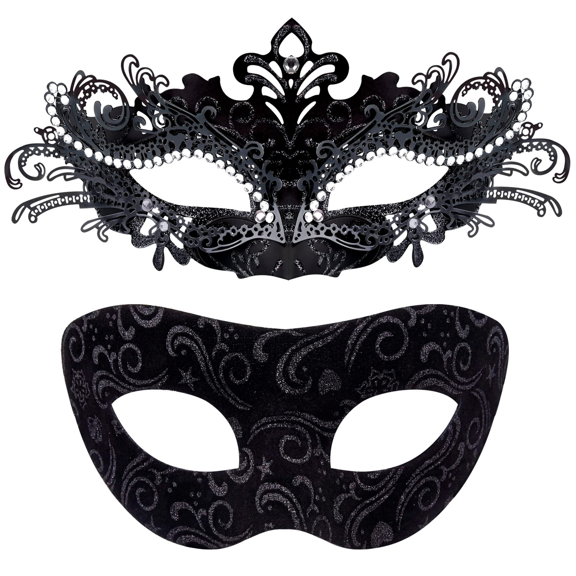 Couple Masquerade Masks for Halloween and Mardi Gras